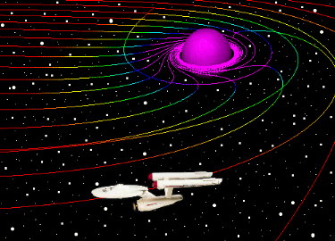 A famosa NCC-1701 beirando um buraco negro