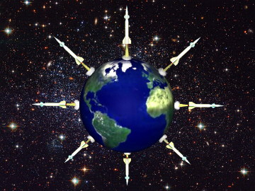 Figura 2 - Foguetes subindo